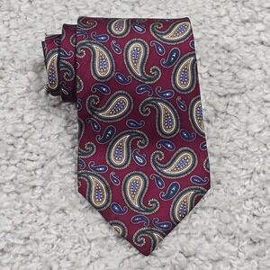 Vintage Chaps Ralph Lauren Neck Tie Purple Paisley‎ 100% Silk Made in USA